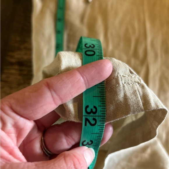 John mark NWT 100% linen wide leg crop pants XL coastal beach lightweight casual - Picture 7 of 7